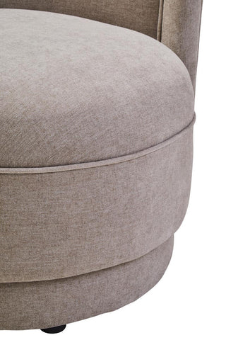 Plush Taupe Chenille Curved Chair