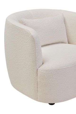 Luxe Curved Cream Accent Chair