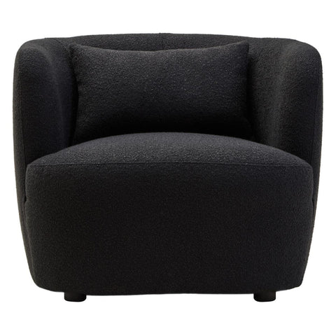 Luxe Curved Black Lounge Chair