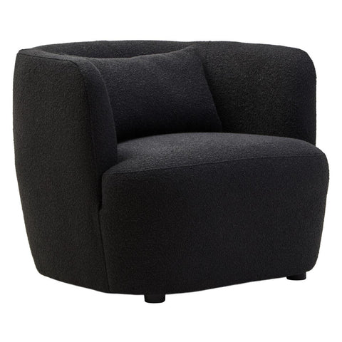 Luxe Curved Black Lounge Chair