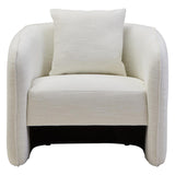 Curved Cream Linen Chair