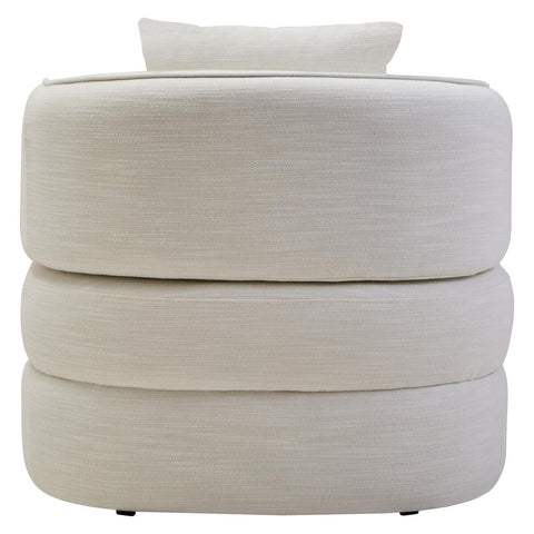 Curved Cream Linen Chair