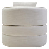 Curved Cream Linen Chair