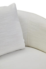 Curved Cream Linen Chair