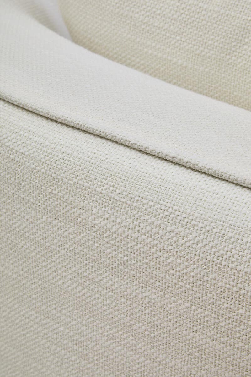 Curved Cream Linen Chair