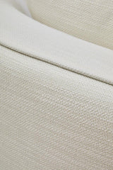 Curved Cream Linen Chair