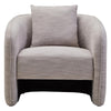 Sleek Grey Curved Accent Chair