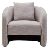 Sleek Grey Curved Accent Chair