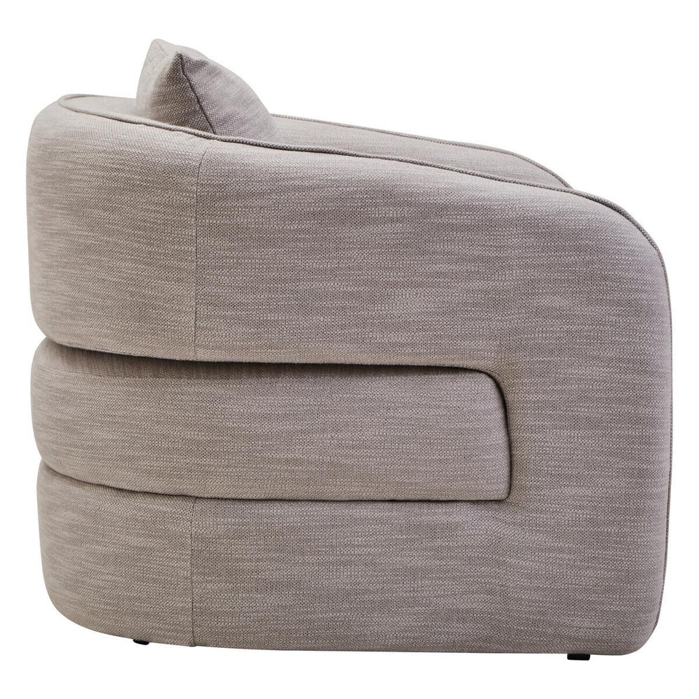 Sleek Grey Curved Accent Chair