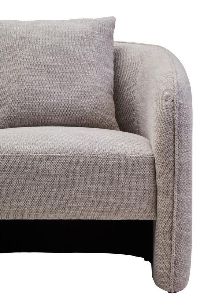 Sleek Grey Curved Accent Chair