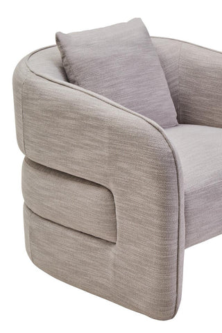 Sleek Grey Curved Accent Chair