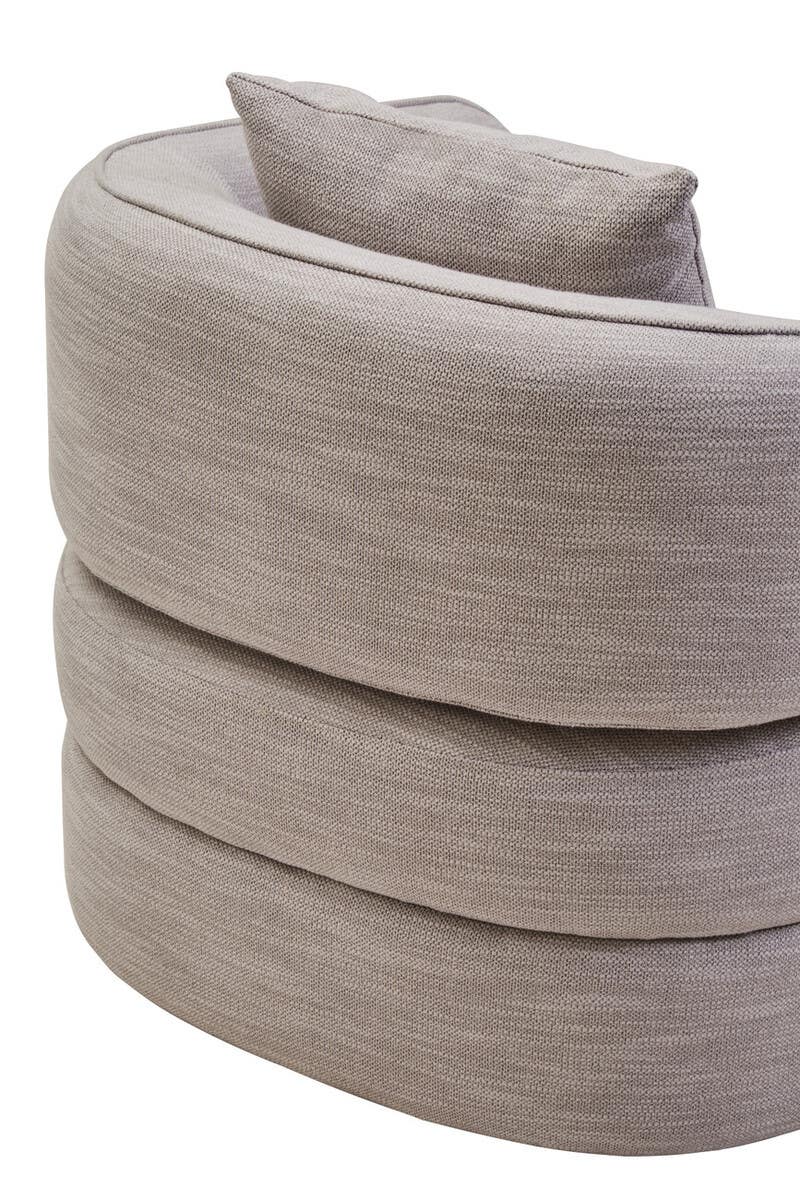 Sleek Grey Curved Accent Chair