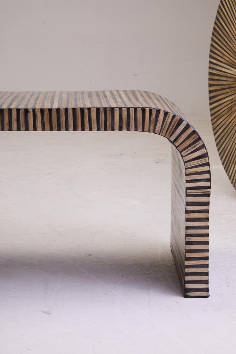 Bamboo Inlay Modern Coffee Table
