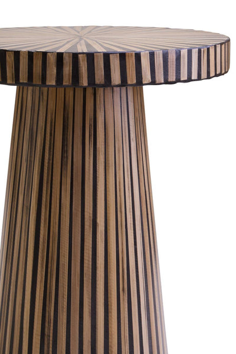 Bamboo Inlay Round Side Table