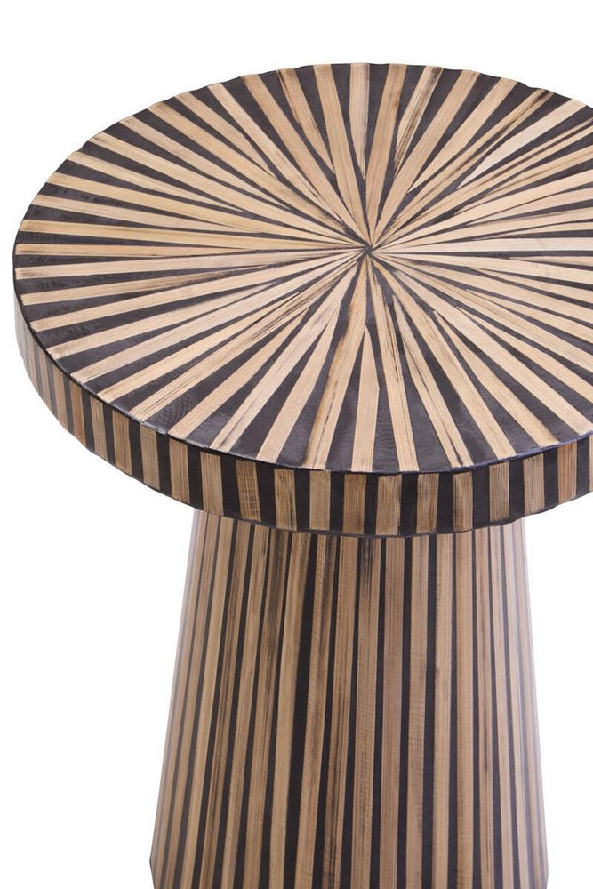 Bamboo Inlay Round Side Table
