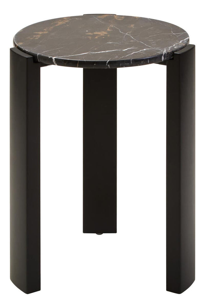 Marble Top Black Side Table