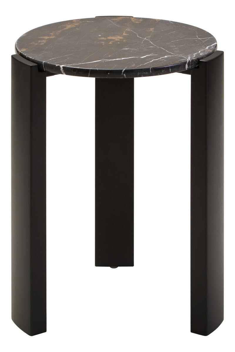 Marble Top Black Side Table