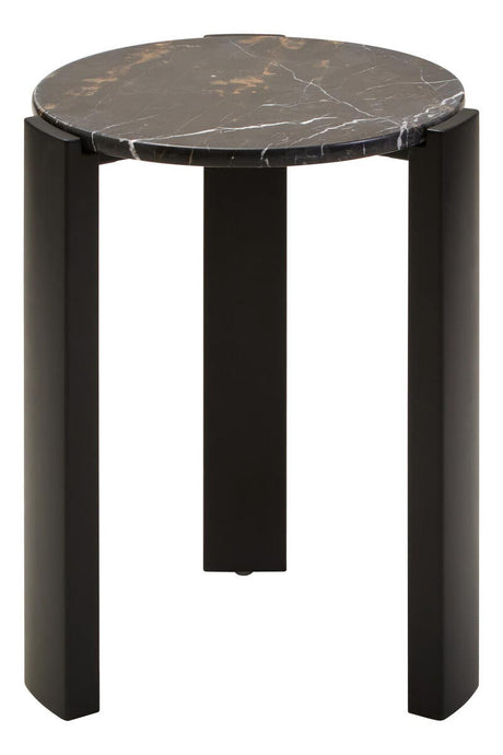 Marble Top Black Side Table