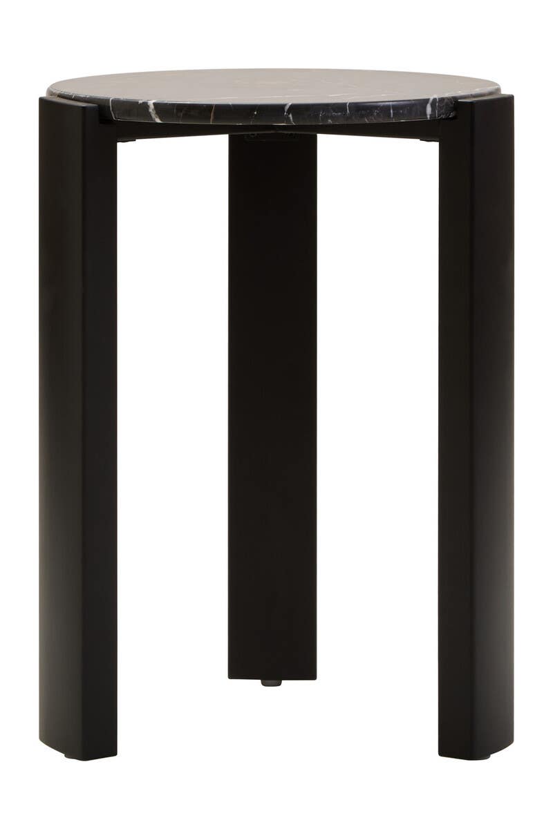 Marble Top Black Side Table