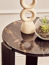 Marble Top Black Side Table