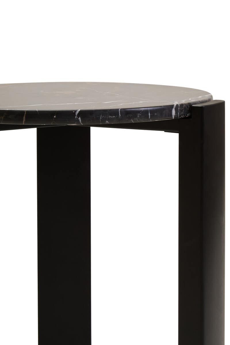 Marble Top Black Side Table