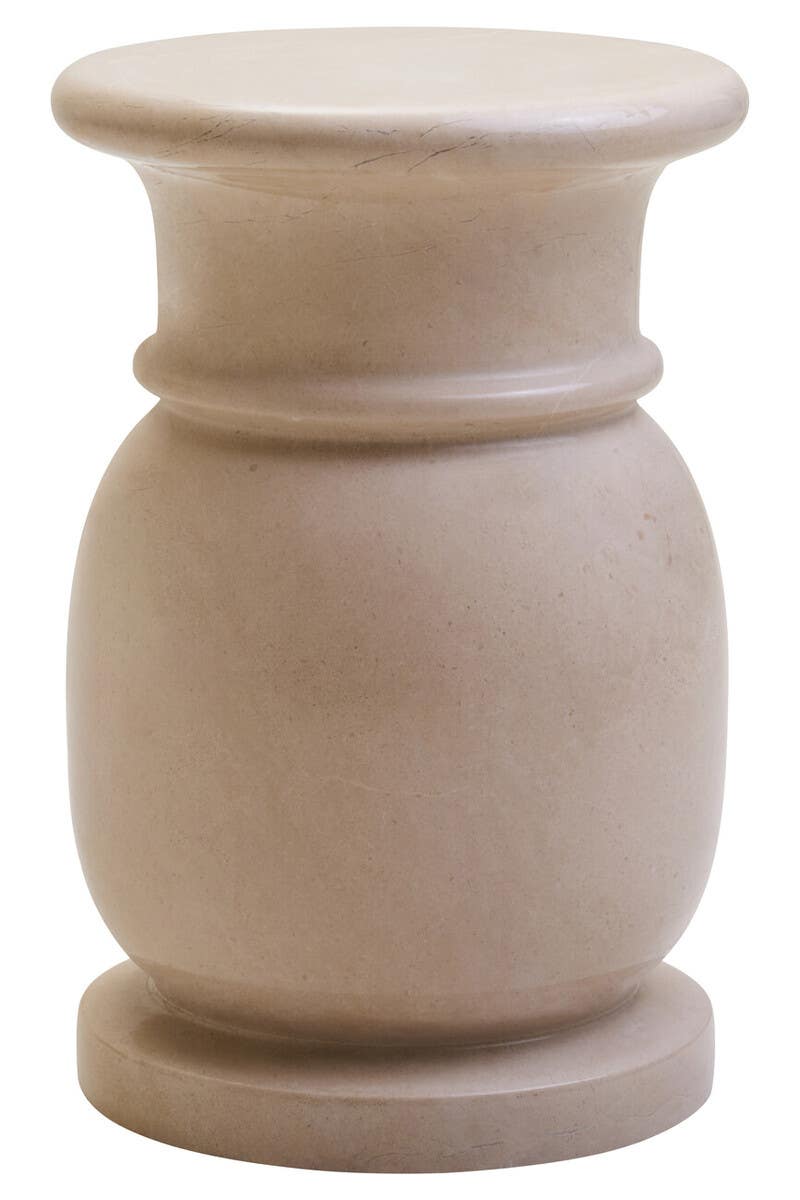 Cream Marble Stool Side Table