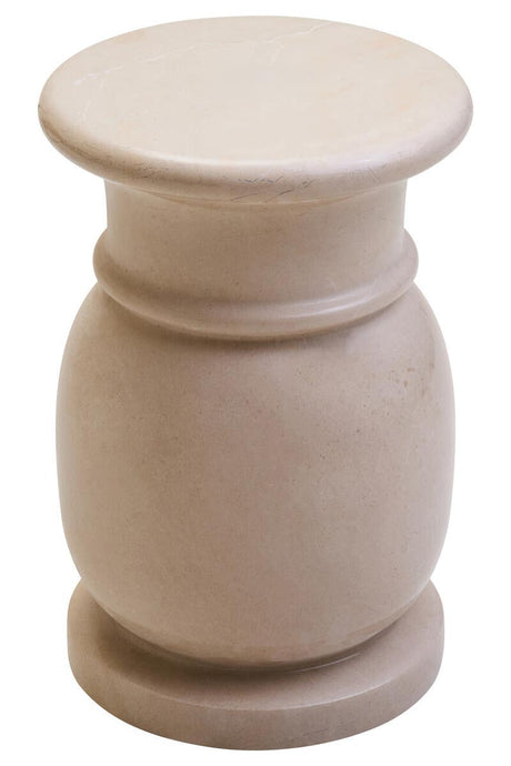 Cream Marble Stool Side Table