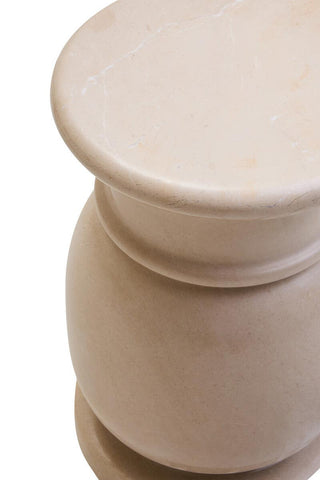 Cream Marble Stool Side Table