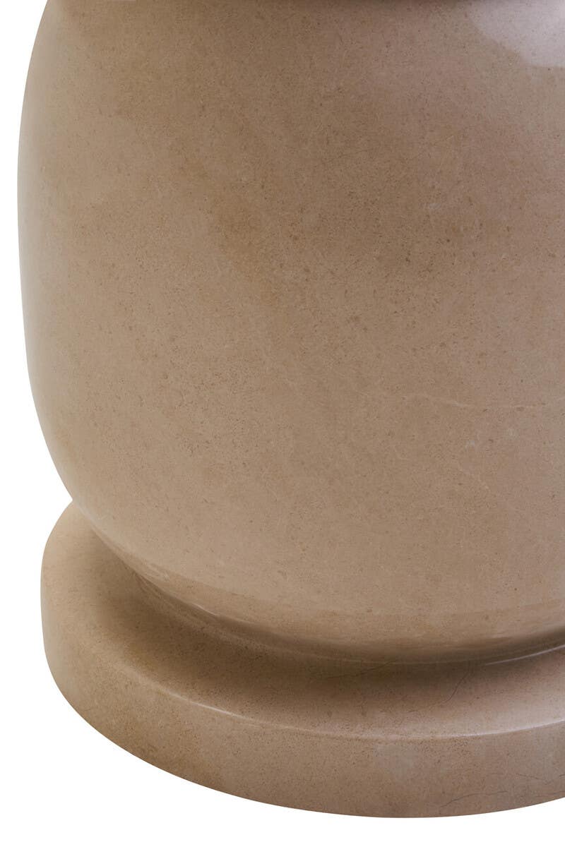 Cream Marble Stool Side Table