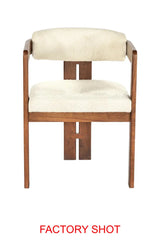 Torello Boucle Fabric and Mango Wood Dining Chair