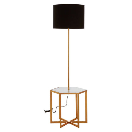 Sika White Marble and Gold Floor Lamp