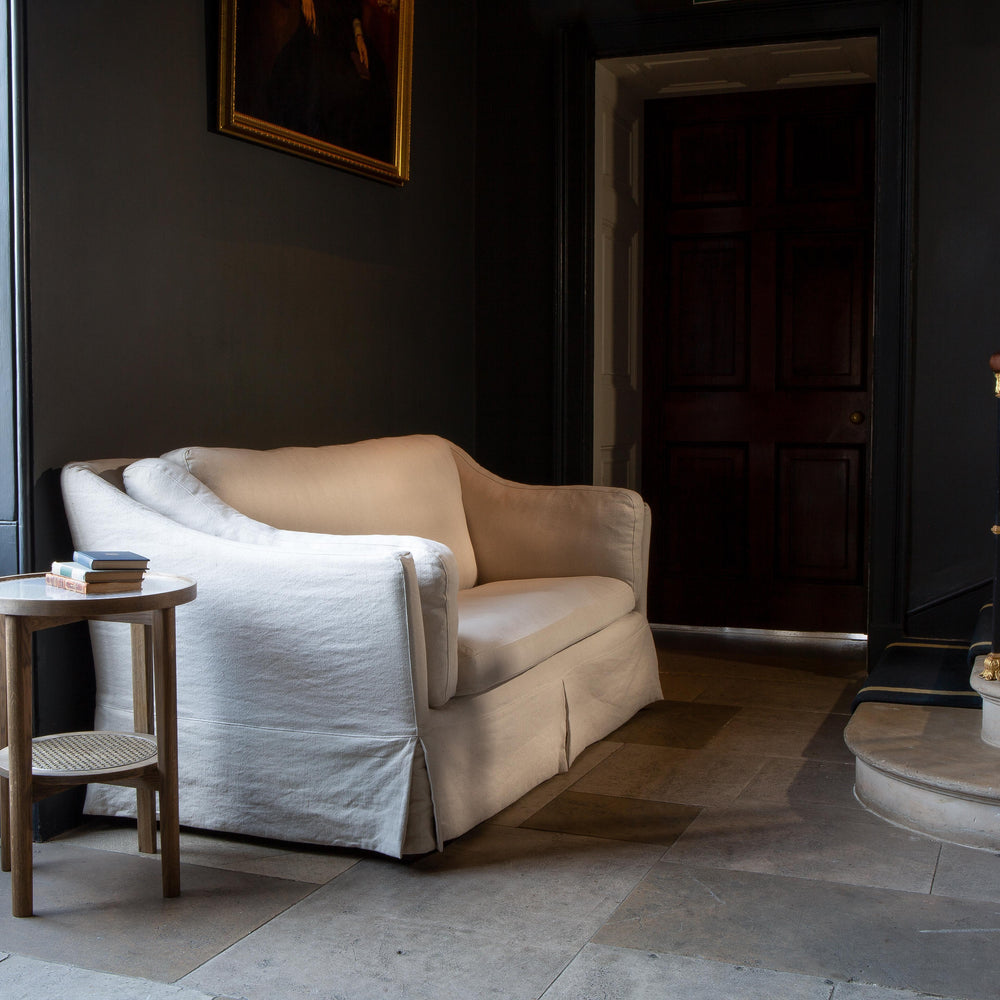 Carlo (Malone) Large 2 Seater Sofa in Beige Linen Fabric as Loose Cover