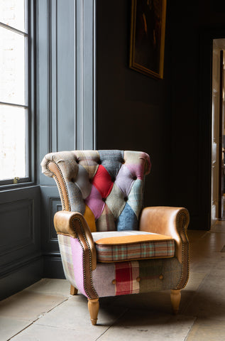 Dickinson Armchair in Patchwork & Cerato Brown Leather (NEW 2024)