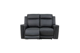 Charcoal Leather Electric 2-Seater Recliner Sofa for Ultimate Comfort