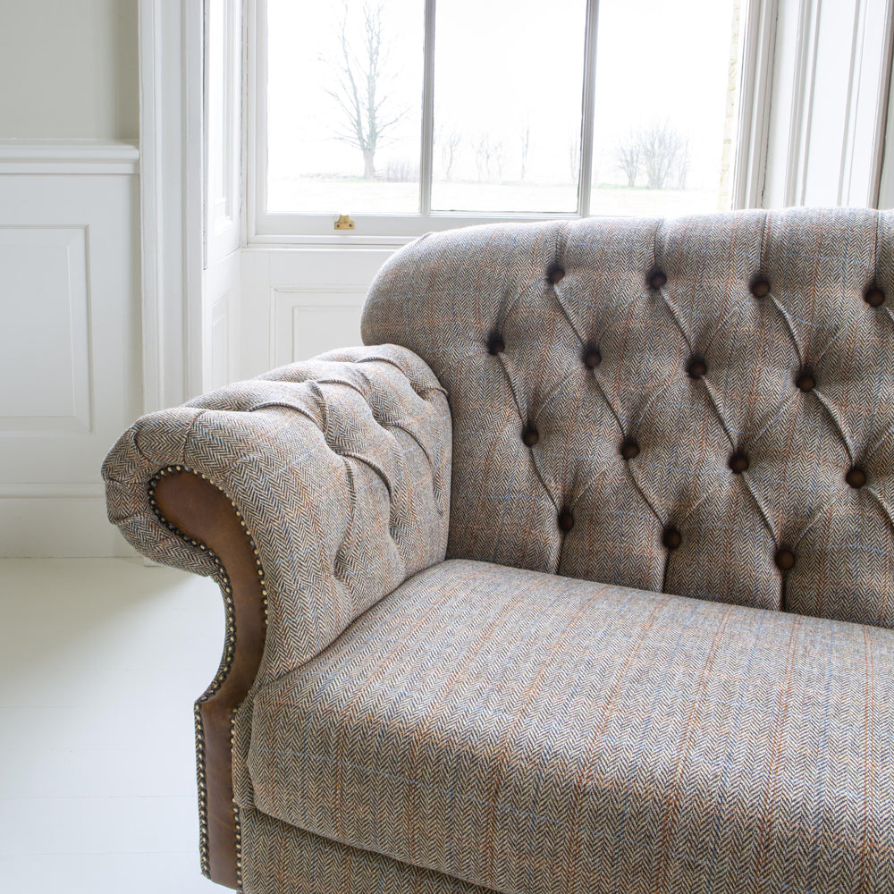 Haworth 3 seater Sofa in Hunting Lodge Tweed with Medium Oak Legs New 2024