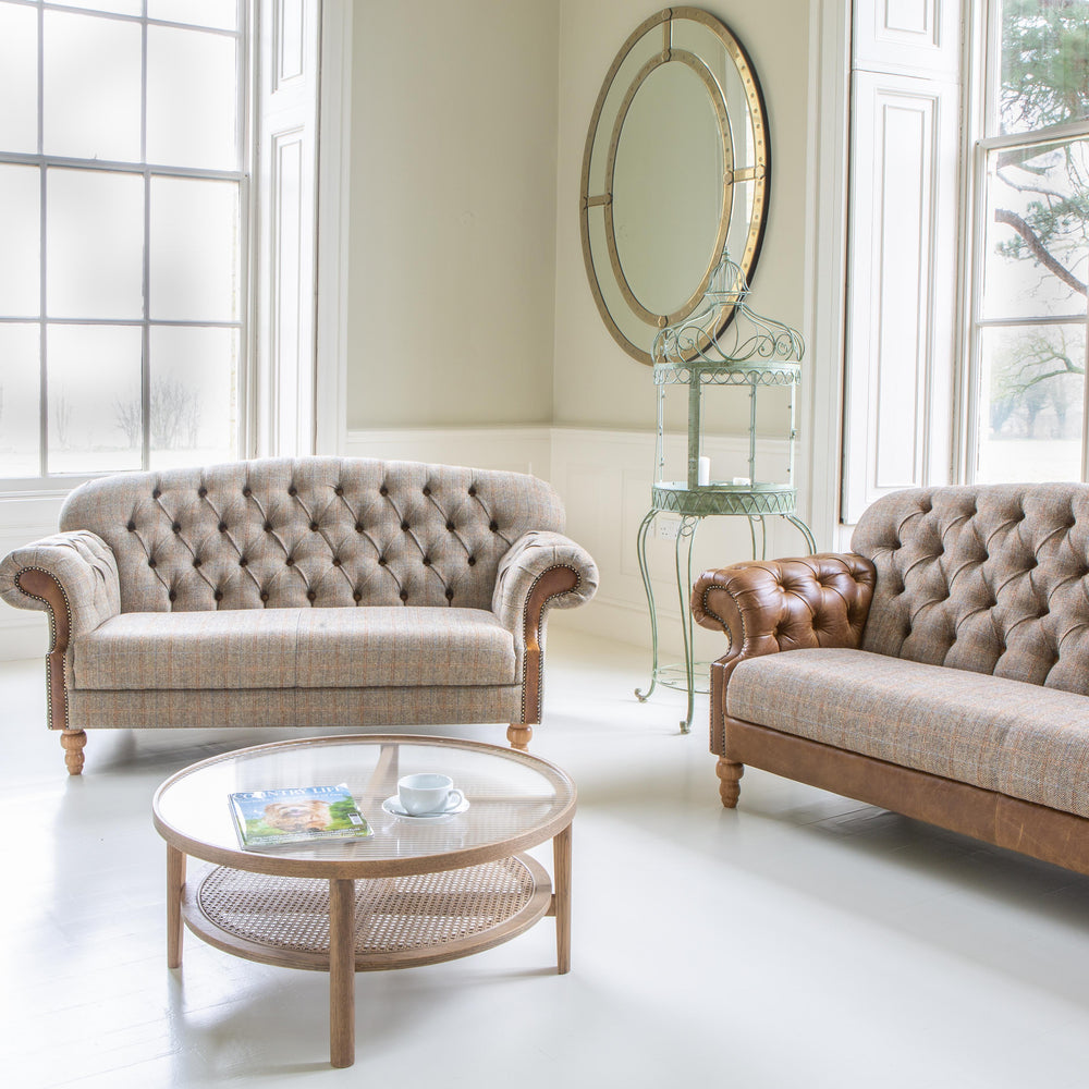 Haworth 3 seater Sofa in Hunting Lodge Tweed with Medium Oak Legs New 2024