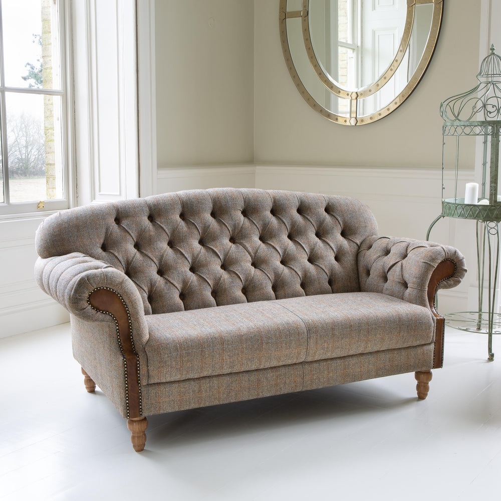 Haworth 3 seater Sofa in Hunting Lodge Tweed with Medium Oak Legs New 2024