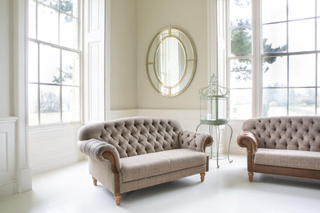 Haworth 2 seater Sofa in Hunting Lodge Tweed with Medium Oak Legs New 2024