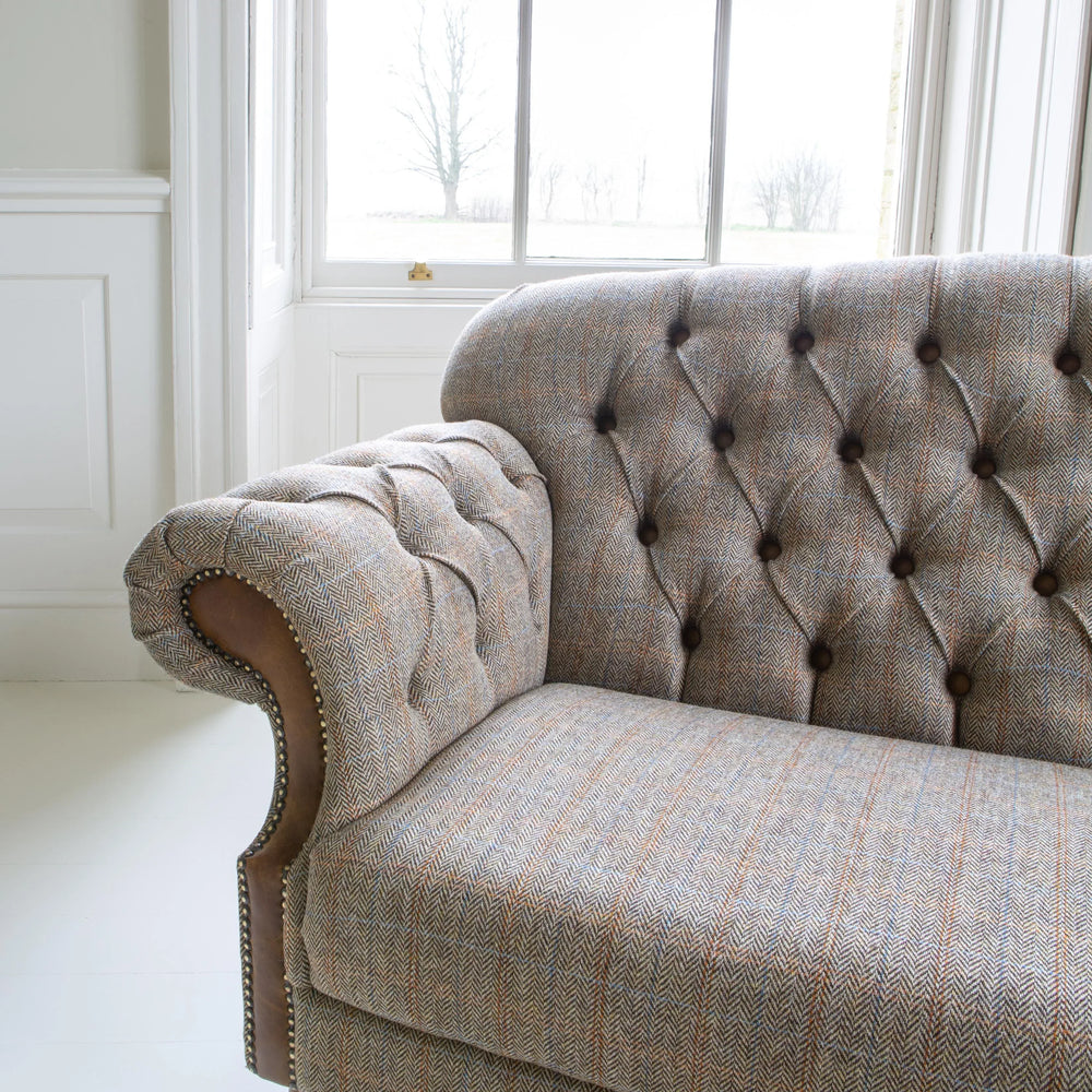 Haworth 2 seater Sofa in Hunting Lodge Tweed with Medium Oak Legs New 2024