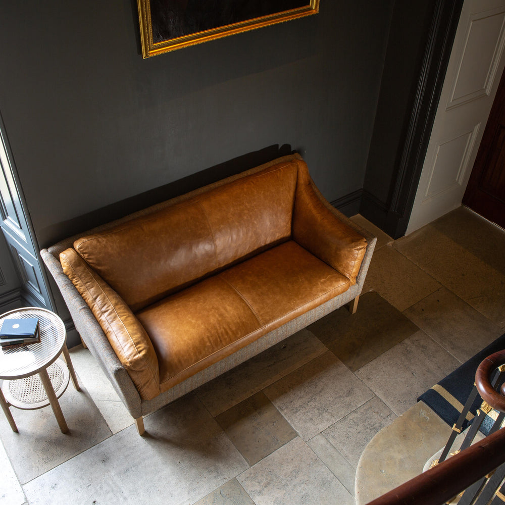 Malone Large 2 Seater HTW & Brown Tan Leather