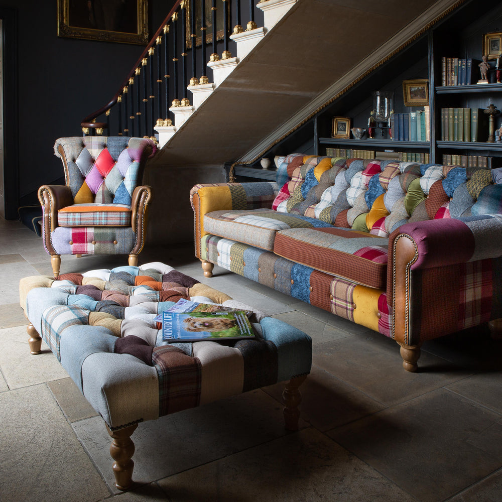 Dickinson Armchair in Patchwork & Cerato Brown Leather (NEW 2024)