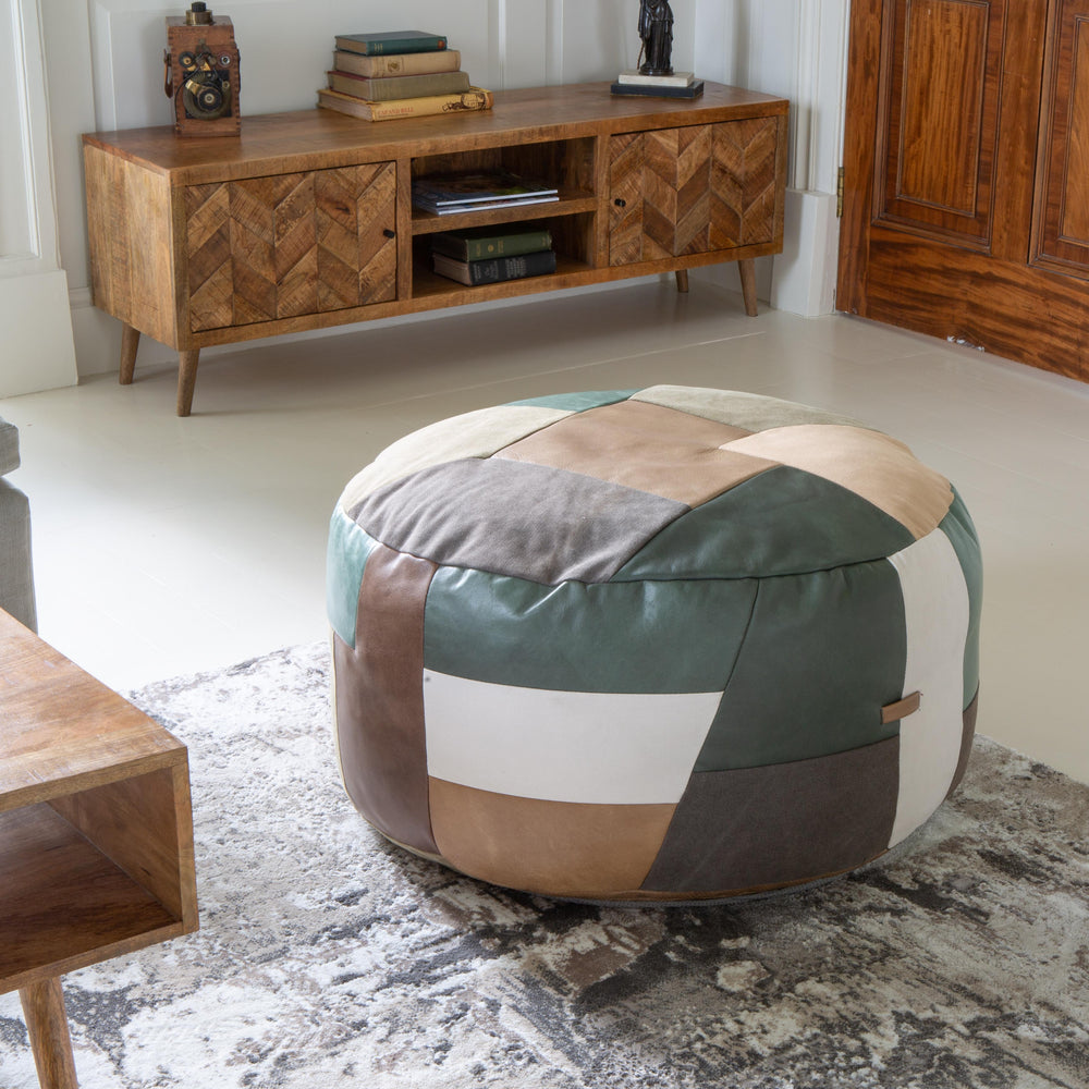 Soho Round Ottoman Patchwork Stool