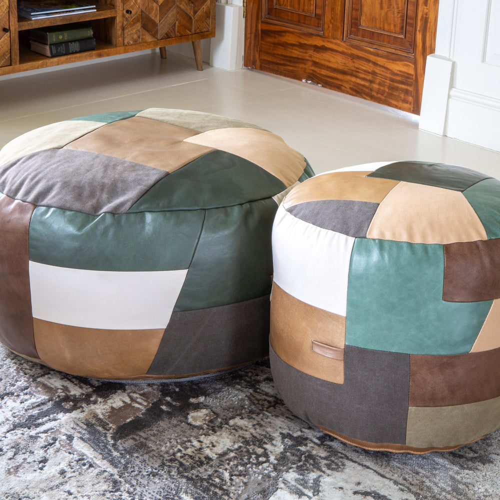 Soho Round Ottoman Patchwork Stool