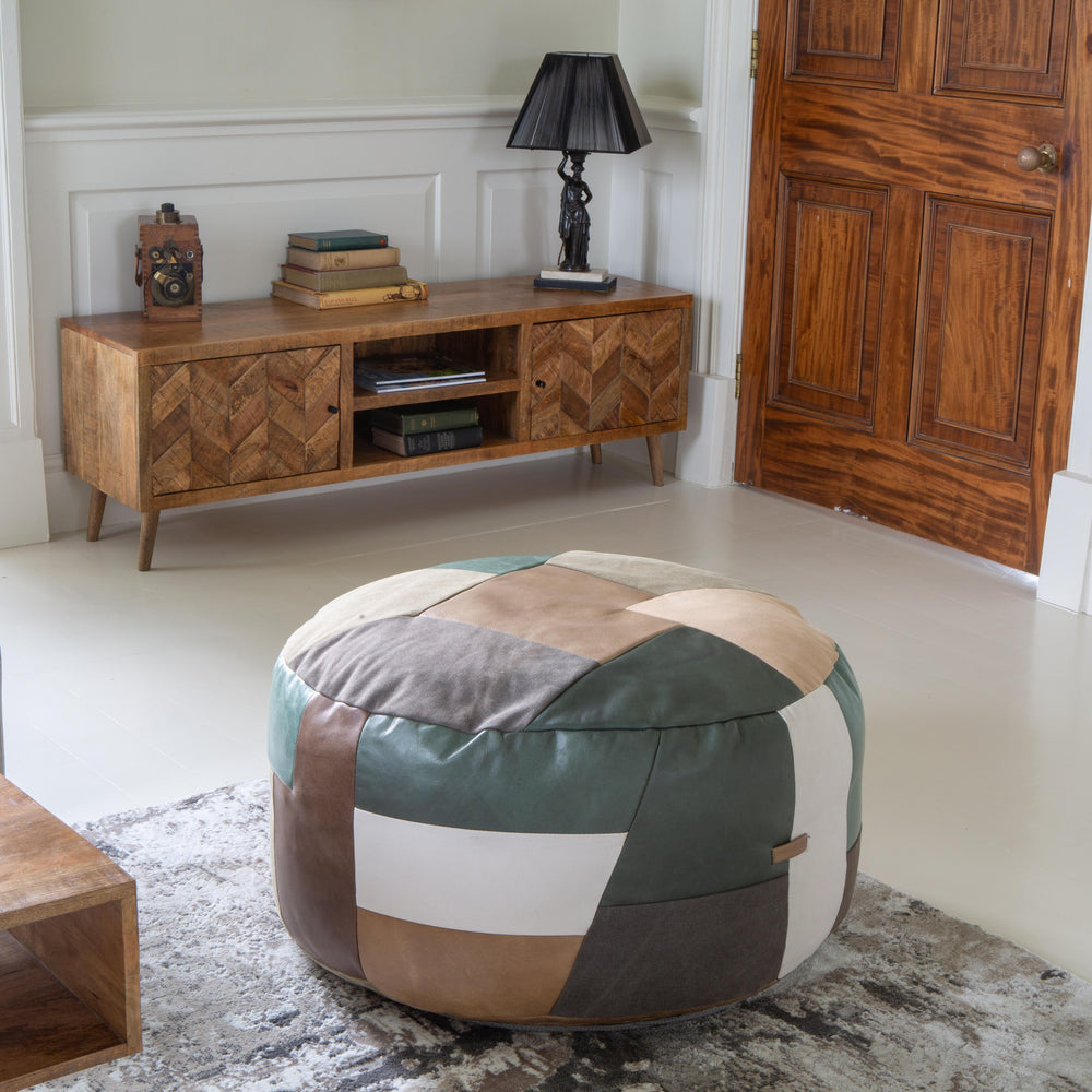 Soho Round Ottoman Patchwork Stool