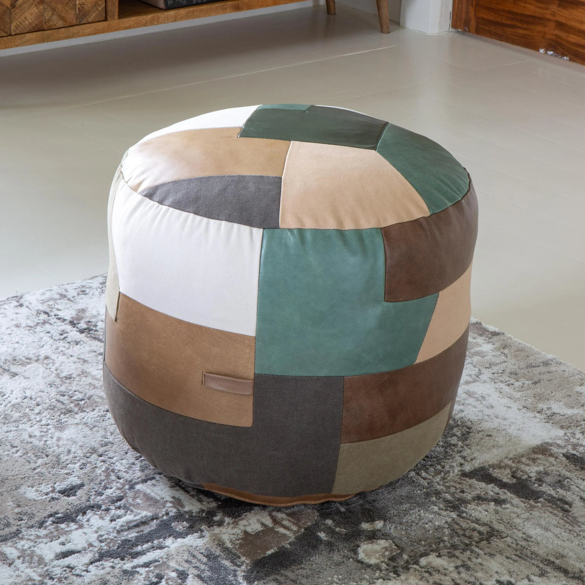 Soho Round Small Ottoman Patchwork Stool – Home Centre Direct