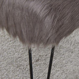 Faux Sheepskin Dressing Table Stool-Grey