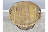 Basket With Wood Lid - 5868