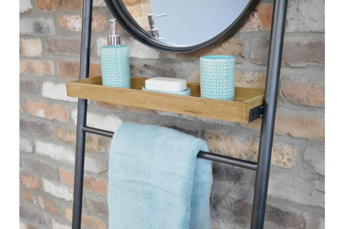 Industrial Shelves & Mirror