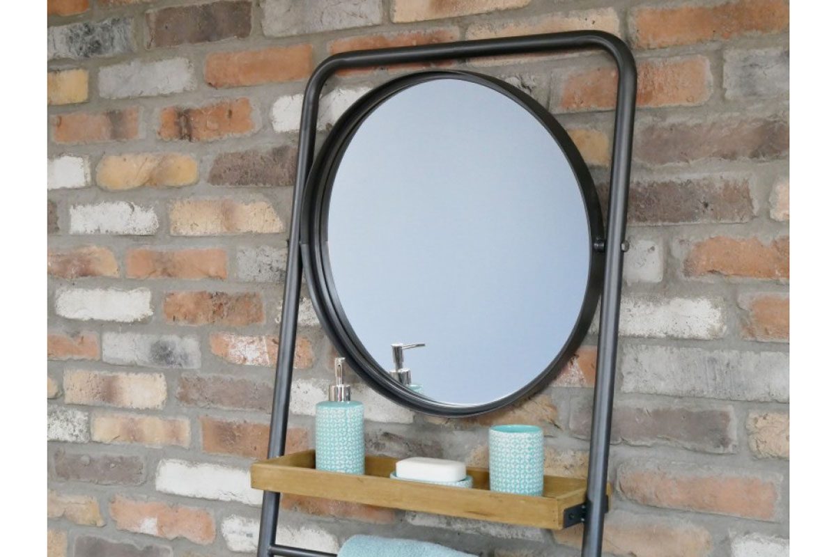 Industrial Shelves & Mirror