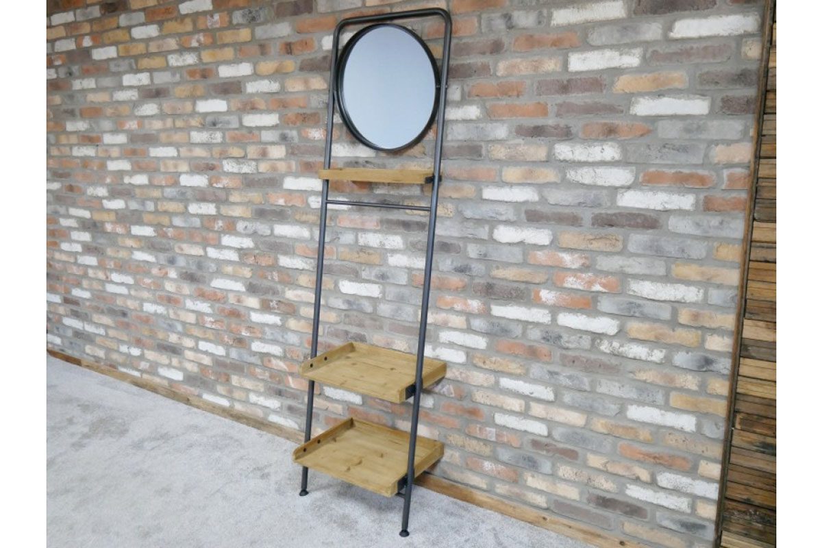 Industrial Shelves & Mirror
